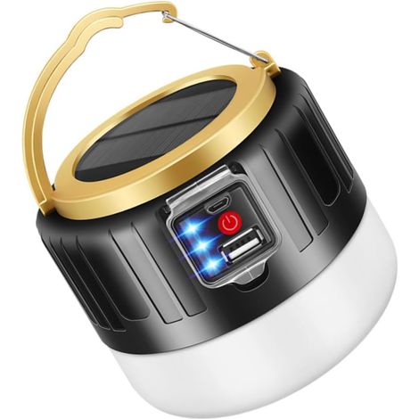 Wiederaufladbare Usb-solar-campinglampe, Wasserdichte Tragbare Laterne Für Camping Und Den Täglichen Gebrauch [energieklasse A+]