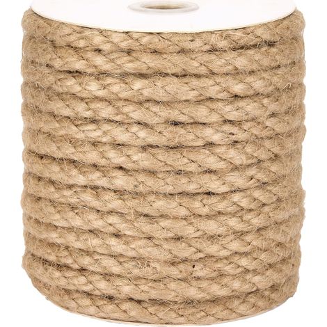 Naturbelassenes, Gedrehtes Juteseil Ø 10 Mm X 15 M – Dickes, Rustikales Seil Für Dekoration, Gartenarbeit, Heimwerken Und Bastelarbeiten