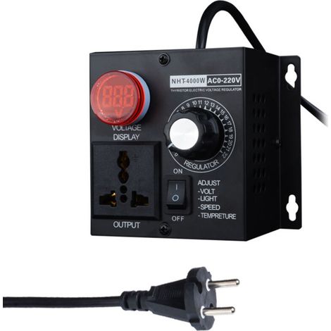 Kompakter 220-v-wechselstromregler (4000 W), Variable Spannung, Drehzahl, Temperatur, Licht, Spannung, Einstellbarer Dimmer – Rw-spannungswandler