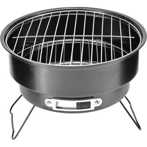 Tragbarer Runder Holzkohlegrill (25 Cm Durchmesser) Mit Griff Für Outdoor-kochen, Grillen, Picknicks Und Camping