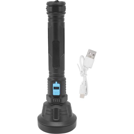 Led-taschenlampe, Usb-ladefunktion, 3 Modi, Batterieanzeige, Robustes Abs-gehäuse, Ideal Für Camping, Nachtangeln Und Outdoor-aktivitäten.