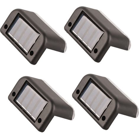 4-teiliges Solar-stufenleuchten-set, Weiß, Wasserdicht, Hochleistungs-led-außentreppenleuchte