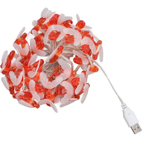 Wasserdichte Lichterkette Mit 50 Bienenförmigen Leds, Usb-betrieben, Mini-dekoration Für Das Weihnachtsfest
