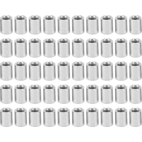 M5 X 0,8 X 8 Mm Rundverbinder-set, 10 Mm Lang, Rostbeständiges Innengewinde-verbindungsset Für Rohrleitungen, 50 Stück