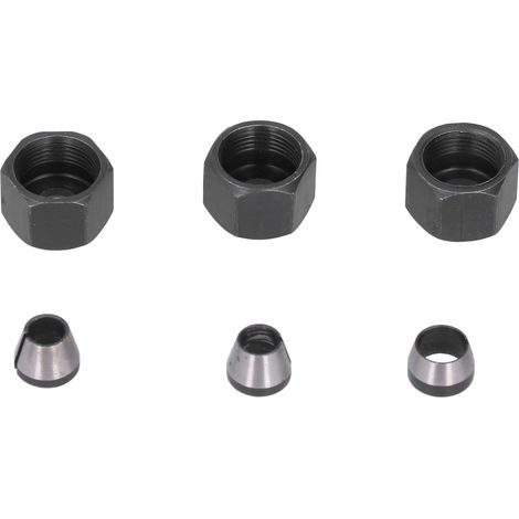 Fräszangenadapter Aus Kohlenstoffstahl, 6 Mm, 6,35 Mm, 8 Mm Set Mit Mutter Für Trimmer, 6-teilig