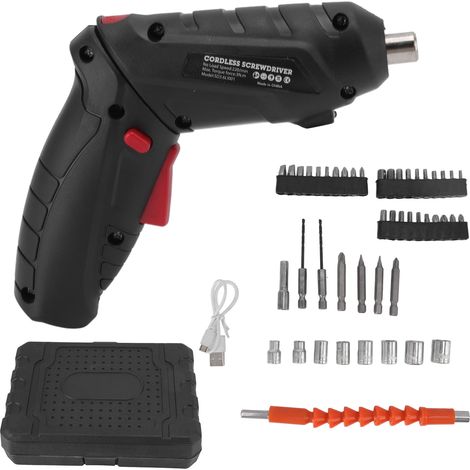 Schwarzes Set Elektrischer Schraubendreher, Mini-akku-multifunktionsschraubendreher, Usb-aufladbar, Kleiner Akku
