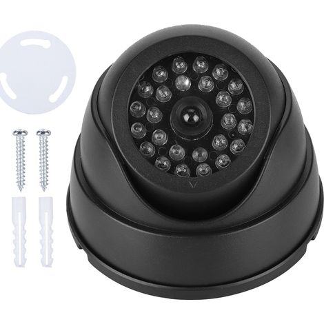 Attrappe Einer Überwachungskamera Mit 30 Infrarot-leds, Langlebiger Roter Blink-led, Wasserdicht, Schwarz, Für Den Außen- Und Innenbereich