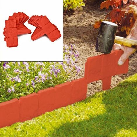 Kunststoff-gartenbegrenzung, 10 Stück, Gartenzaun, Rasendekoration