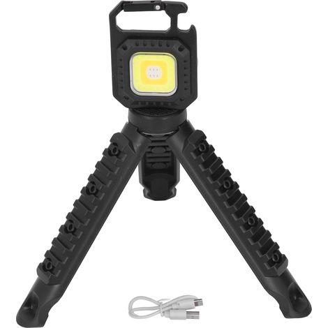 Kleine, Wiederaufladbare Cob-taschenlampen, Mini-taschenlampen Mit Faltbarem Dreiecksständer Zum Angeln Und Campen