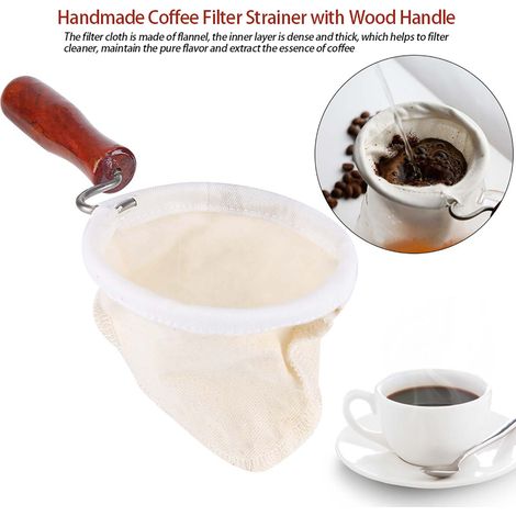 Wiederverwendbarer, Handgefertigter Kaffeefilterdeckel Mit Holzgriff (klein)