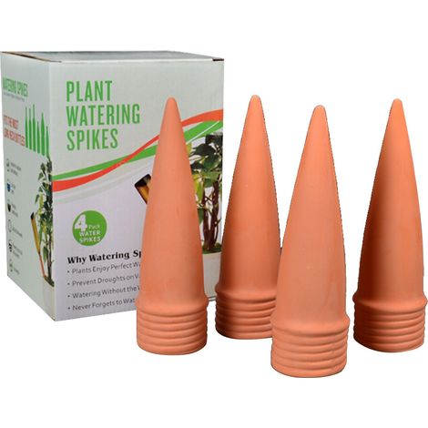 Kegelförmiges Bewässerungssystem-set, Gartenstäbe, Keramikkegel, 4-teilig