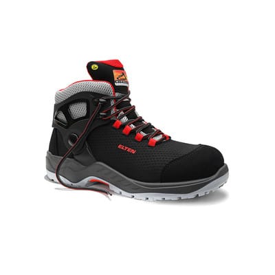 Elten Sicherheitsschnürstiefel Arturo Black-Red Mid Esd S3 Gr. 42