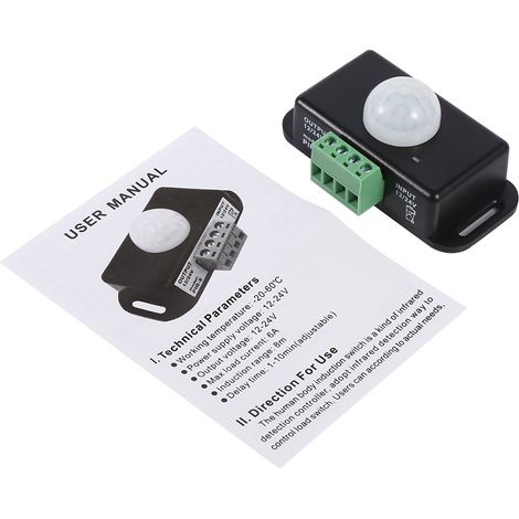 Sicherheits-bewegungsmelderschalter, 12v/24v Automatischer Kunststoff-pir-sensor Für Led- Und Glühlampen