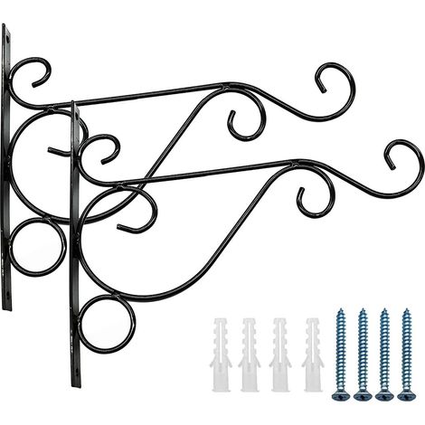 Metallene Hängehaken Für Pflanzen, 2 Stück, Zur Wandmontage Im Außenbereich Für Pflanzen, Blumentöpfe, Vogelfutterhäuser, Windspiele, Laternen