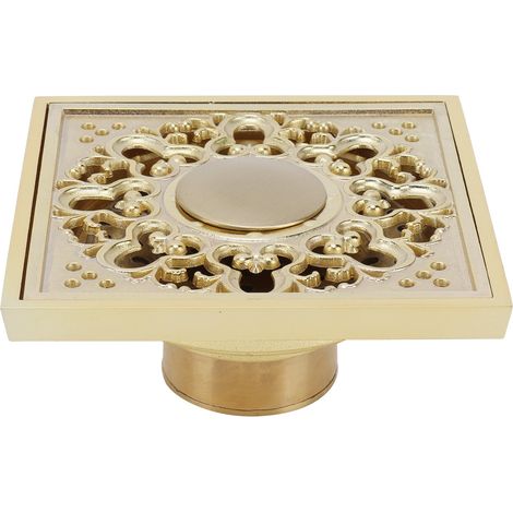 Bodenablaufgarnitur In Gold Für Bad Und Wc, Geruchshemmend, Verstopfungsfrei, Mit Filter (flache Ausführung)