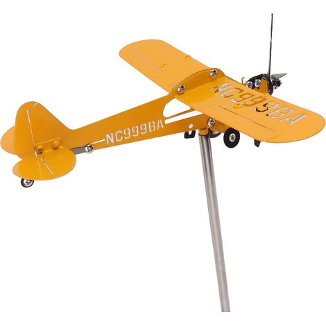 Piper J3 Cub Flugzeug-windmühle, 3d-metall-dachgartendekoration