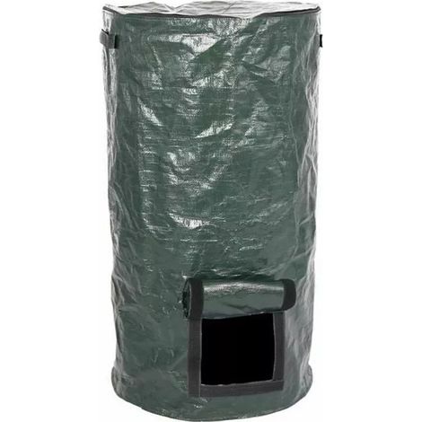 Wasserdichter Pe-gartenkompostbeutel, Faltbar, Leicht, Großes Fassungsvermögen, Wiederverwendbare Rasenplane Mit Reißverschluss, 34 Gallonen, 45 X 80 Cm / 17,7 X 31,5 Zoll