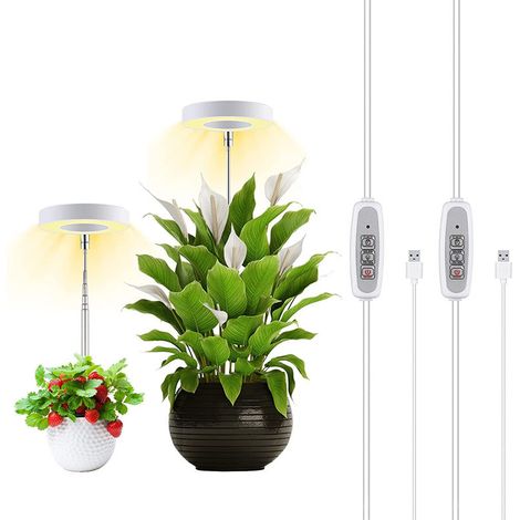Led-pflanzenlampe, Einstellbare Helligkeit, 2/4/8-stunden-timer, Mini-kreisform, Für Zimmerpflanzen