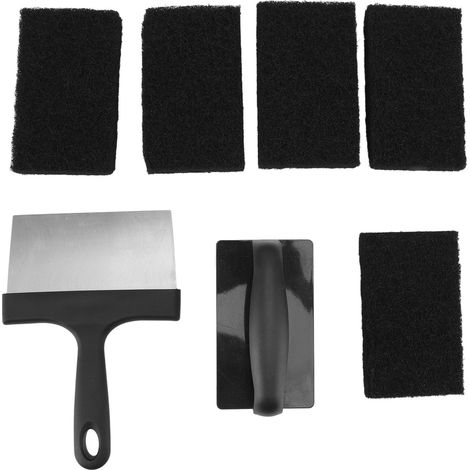 Grillreinigungsset, Grillreinigungsset Inklusive Edelstahl-schaber, Bürste Und Schwammblöcken