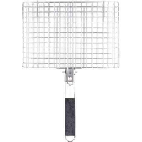 Faltbarer Grillkorb Aus Edelstahl, Wiederverwendbar, Hitzebeständig, Mit Holzgriff, Geeignet Für Den Außenbereich
