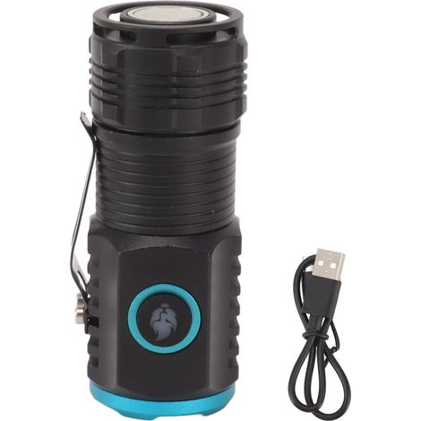 Leistungsstarke Mini-taschenlampe, Hoher Lichtstrom (2000 Lm), Helle Led, Usb-c-aufladbar, 6 Leuchtmodi, Wasserdicht (ipx4), Magnet Auf Der Rückseite