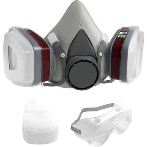 Halbgas-gesichtsmaske, Doppelfiltrationssystem, Verstellbarer Silikon-farbschutz Für Die Chemische Industrie In Fabriken