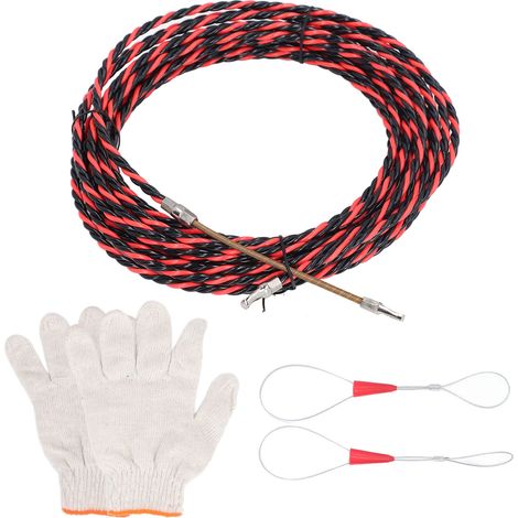 Flachkopf-kabeleinzieher, Elektriker-einfädelgerät, Manueller Kabeleinzieher Mit Handschuhklemmen, 10 M / 32,8 Fuß