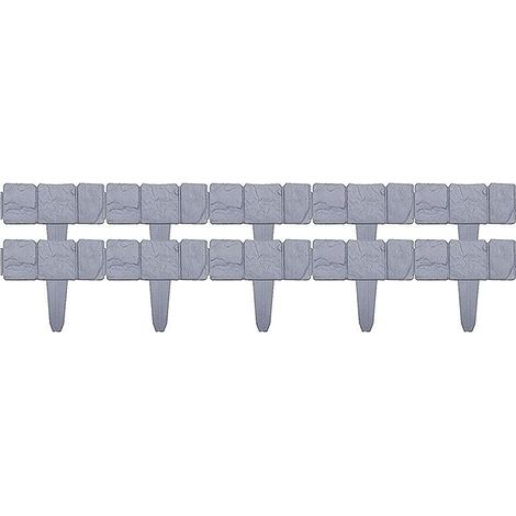 Gartenzaunbegrenzung Aus Kunststoff In Steinoptik, Beeteinfassung, Rasenbepflanzung, Dekorative Randpaneele, 10 Stück