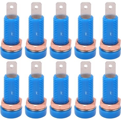 10 Stück 4-mm-bananenstecker-montageanschluss-paneladapter Für Elektronische Instrumente, Blau