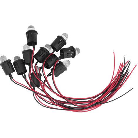10 Stück Led-diodenleuchten (10 Mm, 12 V) Mit Treiber Und Wasserdichtem Kabel Für Auto Und Boot (rot)