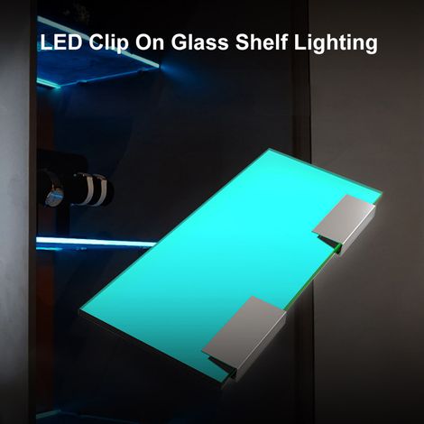 Led-regalbeleuchtungsset Zum Anklemmen Für Glasregale, Unterbau-nachtlicht Mit Fernbedienung (6 Leuchten, Rgb)
