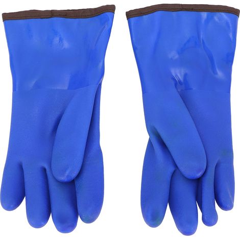 Thermohandschuhe Mit Fleecefutter, Rutschfester Gummigriff, Für Winterarbeiten, -20 °c, Wasserabweisend, Blau