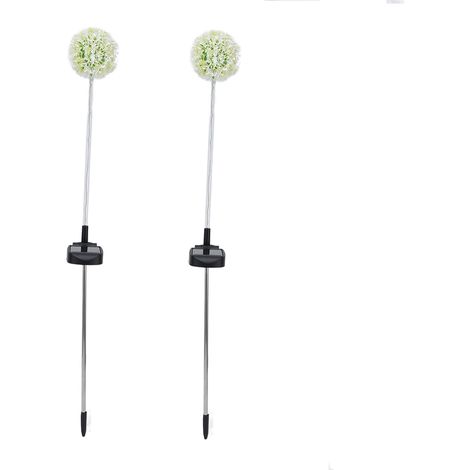 2 Sets Solar-löwenzahn-gartenleuchten, 6 Bunte Led-gartenleuchten Für Terrasse, Garten, Balkon, 6 Weiße Leds (2 Stück)