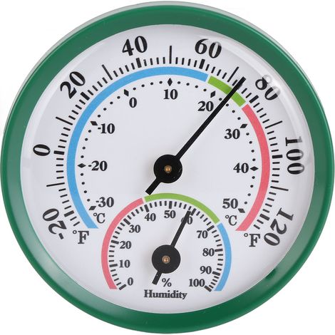 Mini-zeigerthermometer-hygrometer Zur Messung Von Temperatur Und Luftfeuchtigkeit In Innenräumen, Modell Th103b, Grünes Gehäuse