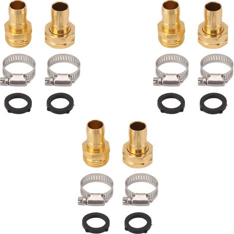 Gartenschlauch-reparaturset, Verbinder Mit Klemmen Für 3/4"- Und 5/8"-anschlüsse, 3 Sets