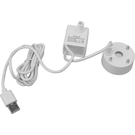 Usb-sprühsystem Mit Pumpe, Farbiger Led-beleuchtung, Springbrunnen, Zerstäuber, Luftbefeuchter, 5 V, Gerät Für Teich, Garten, Büro, Weiß