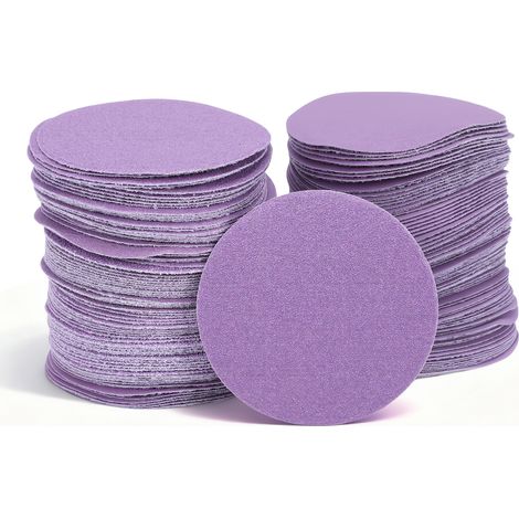 3-zoll-schleifpapier In Lila, Wasserfest, Mit Klettverschluss, 160 Blatt Pro Packung, Körnung 60-10000, Geeignet Für Holzbearbeitung Oder Autoschleifen.