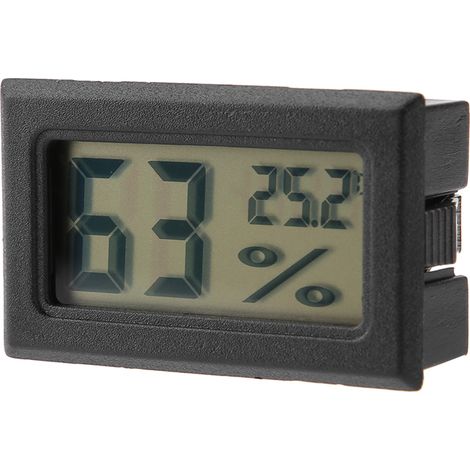 Integriertes Digitales Hygrometer, Thermometer, Feuchtigkeits- Und Temperaturmessgerät Mit Eingebauter Sonde, Schwarz