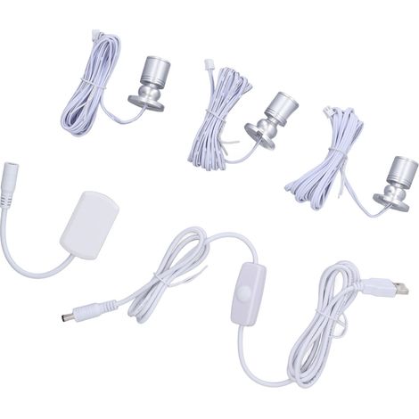 Mini-led-strahler (5 V Usb), Vitrinenbeleuchtung, Dimmbar Von Stufe 1 Bis 3, Kleiner Schrank Für Schmucksammlung, Natursilber