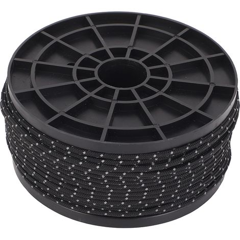 50 Meter Langes, 2,5 Mm Starkes, Reflektierendes Pp-paracord, Tragbar Und Winddicht, Ideal Für Zelte, Dünn Für Camping Und Wandern, Schwarz
