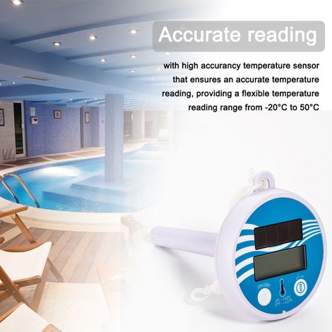 Kabelloser, Solarbetriebener, Wasserdichter Pooltemperaturmesser Mit Digitalem Lcd-bildschirm Und Schwimmern