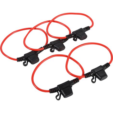 12-v-sicherungshalter, Mini-sicherungshalter Schwarz + Rot, Wasserdicht, Für Inline-sicherung, Praktische Und Professionelle Ergänzung Für Kfz-elektrik