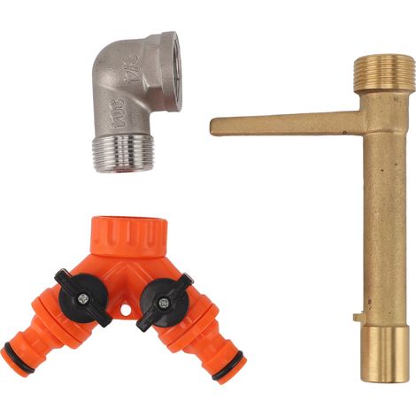 Schnellkupplungsventil G3/4 Aus Messing Mit 2-wege-wasserschlauchverteiler Für Die Gartenbewässerung