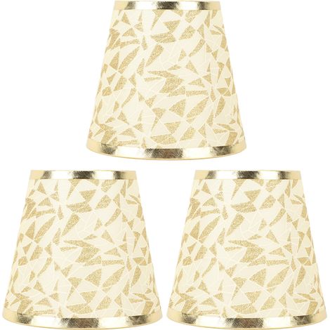 Aufsteckbarer Stofflampenschirm, Modernes Tonnendesign, Stofflampenschirm Für E14-glühbirne, Wandleuchte, 3-teilig, Gold