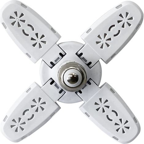 Led-garagenleuchte – 38 W, 6000 Lm, 6500 K, E27/e26-fassung, 4 Verstellbare Paneele Für Garagen, Werkstätten, Innen- Und Außenbereich, Flächenbeleuchtung