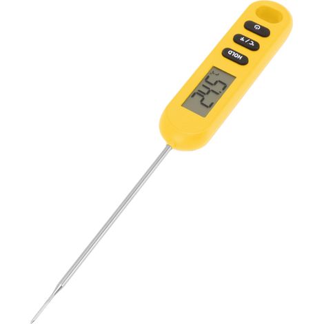 Fleischthermometer, Digitales Sofortthermometer, Zum Kochen Und Grillen, Mit Langer Sonde, Orange