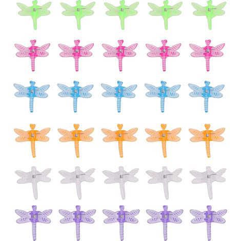 Libellenförmige Pflanzenclips Aus Kunststoff, 30 Stück, Orchideenstütze Für Den Garten, Niedliche Blühende Ranke Zur Unterstützung Mehrfarbiger Rankenstängel