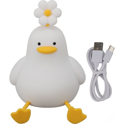Niedliches, Entenförmiges Nachtlicht Aus Silikon, 1200 Mah, Wiederaufladbar, Tierdesign, Helligkeit Einstellbar, Für Kinder, Nachttisch, Schlafzimmer, Studentenwohnheim