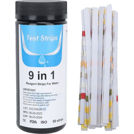 50 Ph 9-in-1 Teststreifen, Präzises Wasserqualitäts-testpapier Für Schwimmbäder Und Aquarien