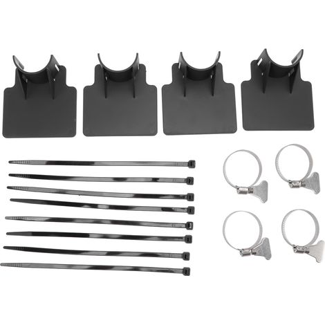 4 Sets Poolschlauchhalterungen, Rutschfeste Kabelbinder, Edelstahl-schlauchschellen, Schwarz